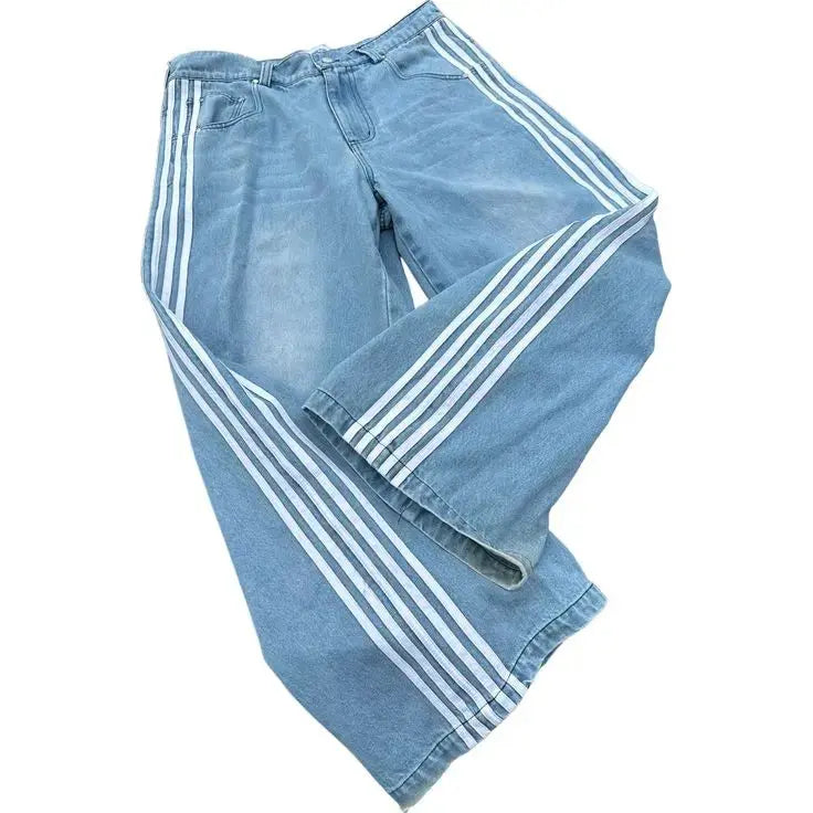 Baggy Jeans z Wysokim Stanem-Jeans-Moda Perla