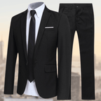 Męski garnitur – dwuczęściowy, slim fit, elegancki