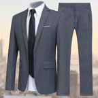 Męski garnitur – dwuczęściowy, slim fit, elegancki