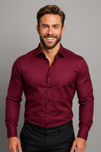 Męska koszula – slim fit, z kieszenią, długi rękaw