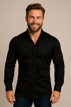 Męska koszula – slim fit, z kieszenią, długi rękaw