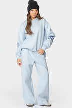 Kobiece Loungewear | Oversize Bluza z Kapturem i Szerokie Spodnie 0