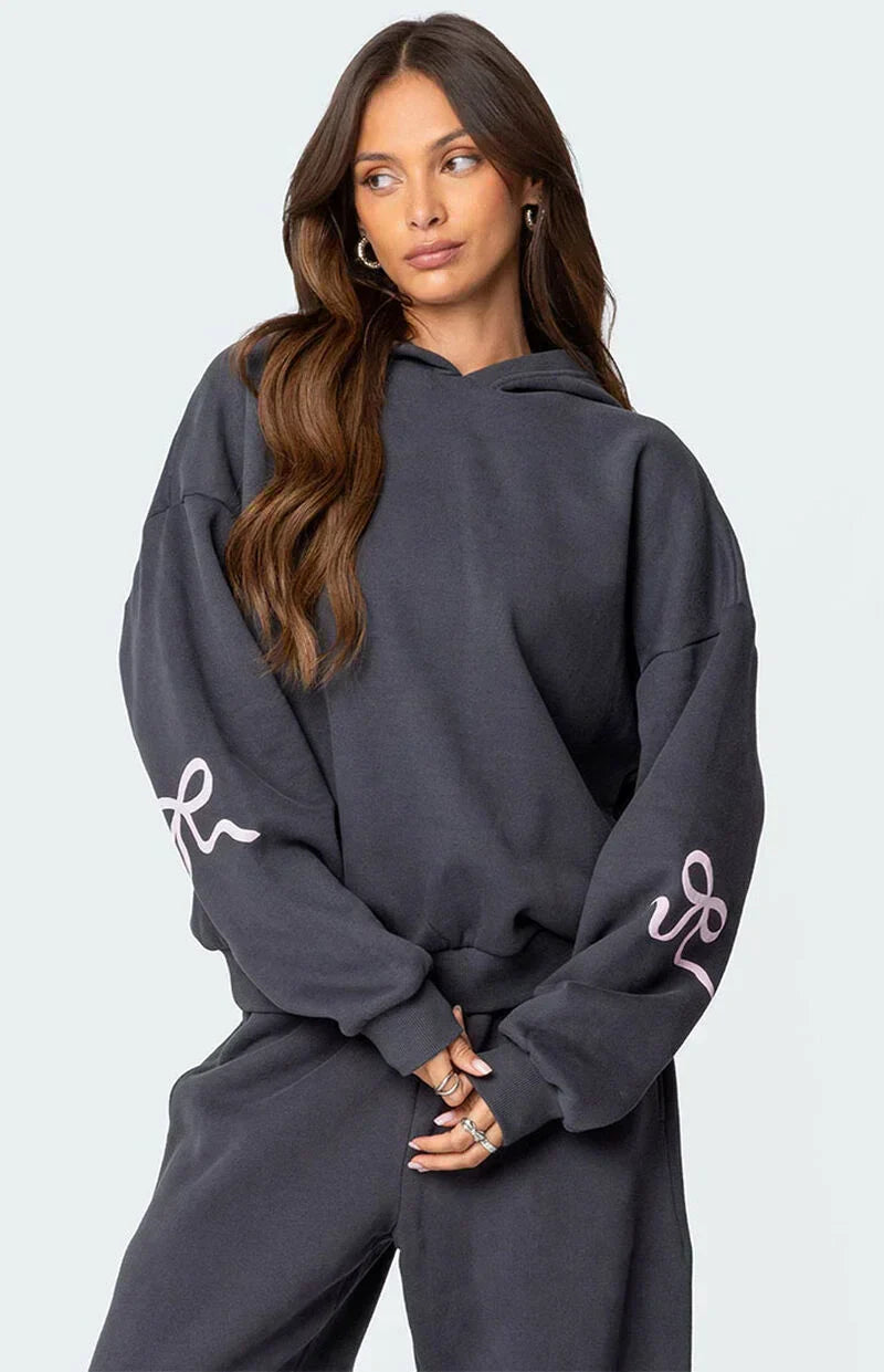 Kobiece Loungewear | Oversize Bluza z Kapturem i Szerokie Spodnie 5
