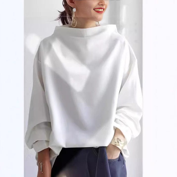 Damski sweter – z wysokim kołnierzem, luźny