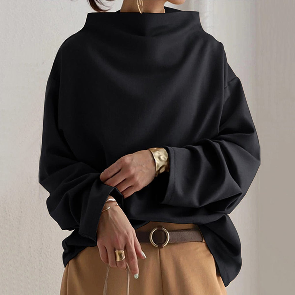 Damski sweter – z wysokim kołnierzem, luźny