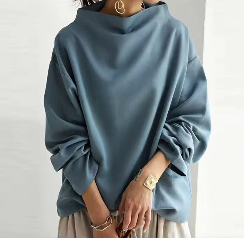 Damski sweter – z wysokim kołnierzem, luźny