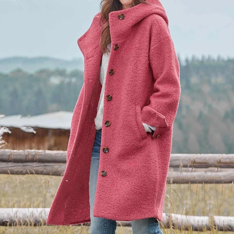 Zimowa Damska Kurtka z Kapturem – Ciepła, Wygodna i Casualowa-Women's Coat-Moda Perla-Moda Perla