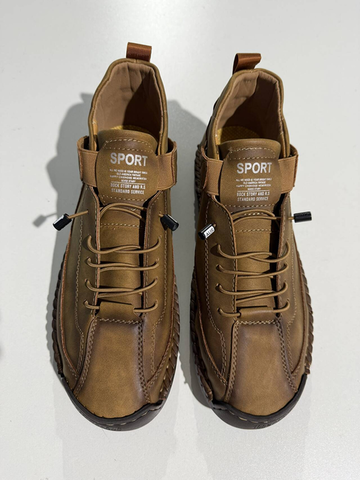 Męskie buty ortopedyczne – skórzane, na rzep