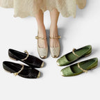 Damskie buty Mary Jane w zakardowy wzor z paskiem