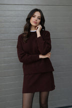 Damski komplet – sweter, spódnica mini