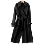 Zimowy Trench Coat Damski z Pasek