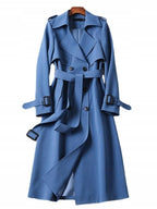 Zimowy Trench Coat Damski z Pasek